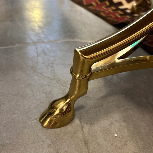 1960s Italian Solid Brass Two Tier Side Tables With Recessed Glass Tops a Pair For Sale - Image 5 of 10