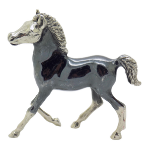 Vintage Italian Handmade Genuine Sterling Silver 925 Darkened Horse Large Figurine