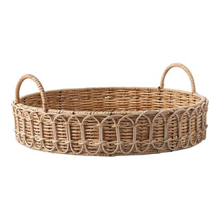 Juliska Provence Rattan 16" Circle Tray, Whitewash For Sale