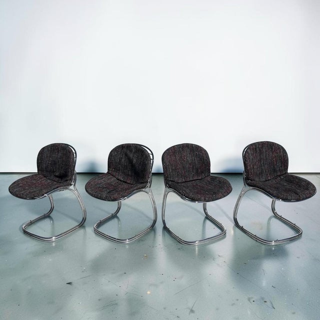 Mid-Century Italian Sabrina Chrome Chairs by Gastone Rinaldi for Rima, 1970s - Set of 4 For Sale - Image 12 of 14