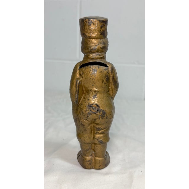 19th Century Rare Antique Early 1800's Cast Iron Boy Child Still Coin Bank by a.c. Williams For Sale - Image 5 of 11