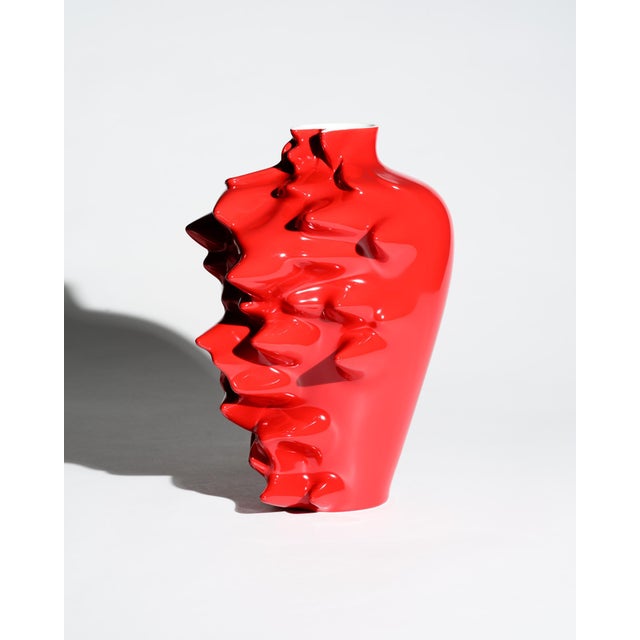 Postmodern Red Fast Limited Edition Porcelain Vase by Cédric Ragot for Rosenthal, 2010 For Sale - Image 3 of 9