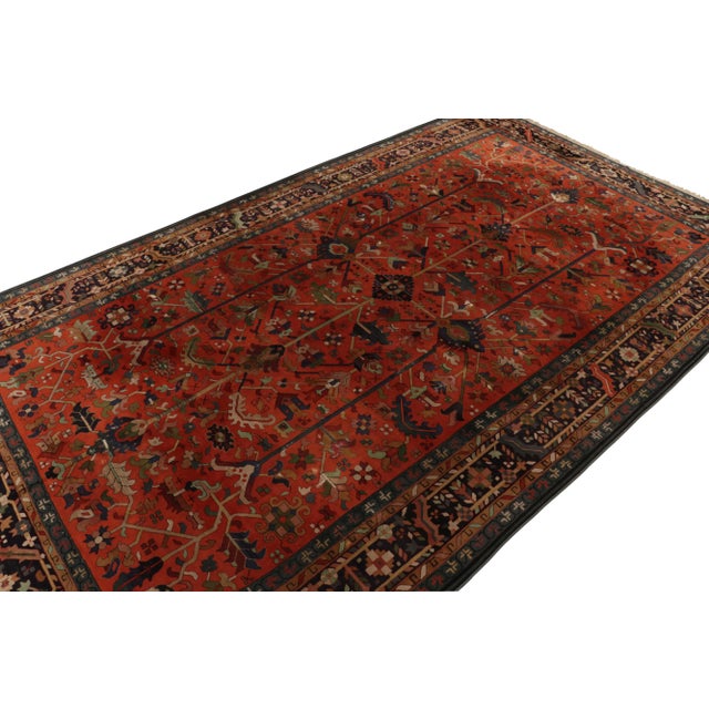 Originating from Germany circa 1920-1930, a rare 12x20 antique hooked rug among our largest discoveries of this...