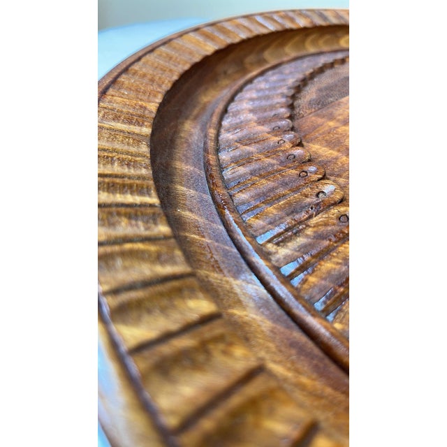 Vintage Carved Wood Alania Ossetia Wall Art Plate Northern Russian Culture For Sale - Image 4 of 6