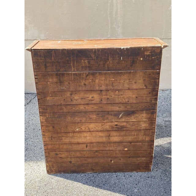 Farmhouse 1900s Antique Country Farmhouse White Painted 2 Piece Step Back Hutch Kitchen Cupboard For Sale - Image 3 of 12