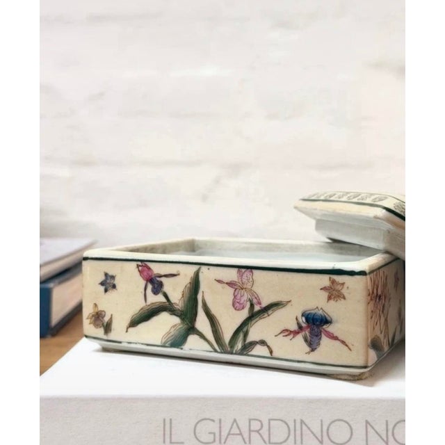 Mid-Century Modern Botanical Porcelain Box with Lid from G&C Denmark For Sale - Image 3 of 10