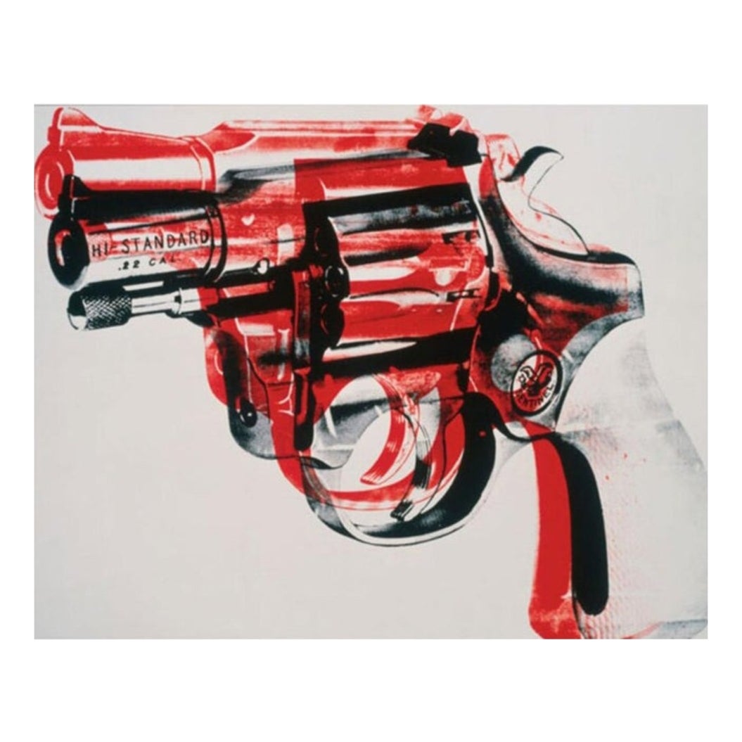 Andy Warhol, Gun (Black and Red on White), Digital Print