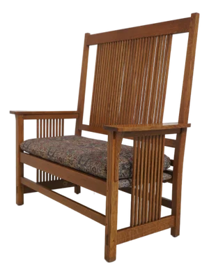 Stickley Mission Oak Spindle Settee Loveseat