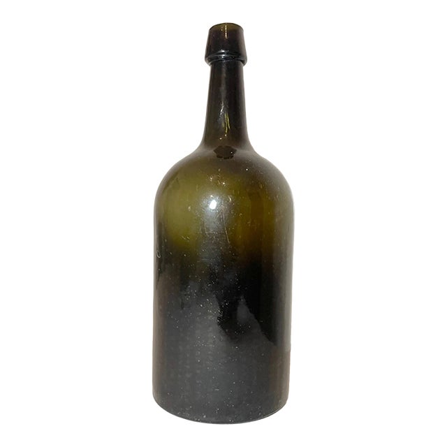 Large Rare Antique 1800's Hand Blown Green Glass Demijohn Carboy Wine Bottle Jar For Sale