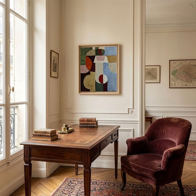 Jeu De Figures, Contemporary Geometric Abstract Oil Painting, Framed by Sophie Dumont For Sale - Image 9 of 9