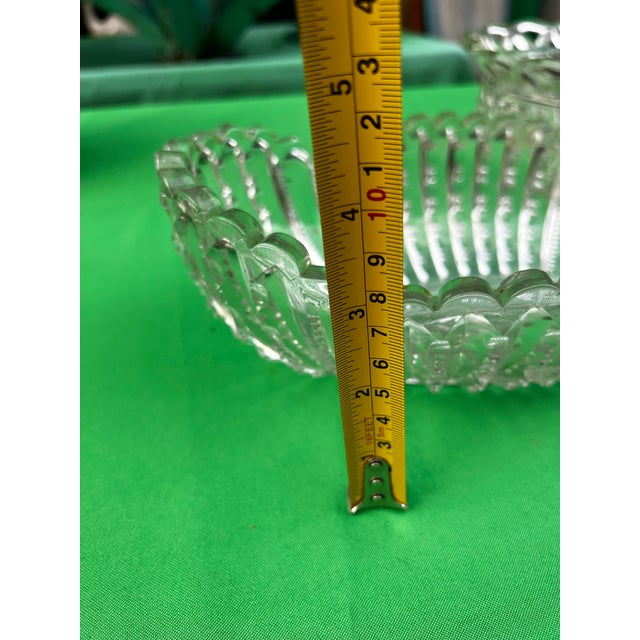 Transparent Pair of Vintage French Lace Crystal Bowls For Sale - Image 8 of 9