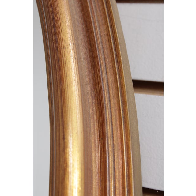 Oval Gold Framed Beveled Glass Wall Mirror For Sale - Image 9 of 11