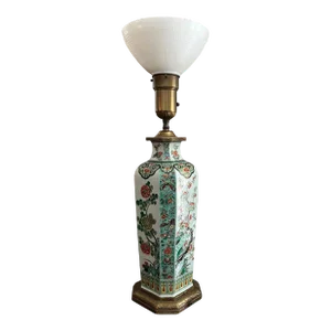 Tall 19th Century Chinese Porcelain Vase in Famille Vert Glaze Mounted Lamp