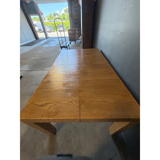 Vintage Postmodern Solid White Oak Parsons Dining Table For Sale In New York - Image 6 of 12