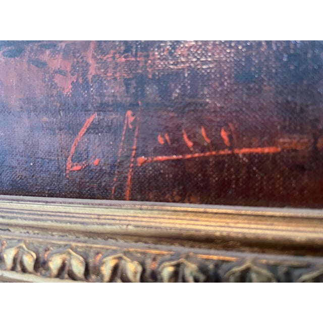 Impressionist Mid-Century Italian Old Master Style Interior Genre Scene Painting by Clemente Tafuri (1903-1971) in Ornate Gilt Frame For Sale - Image 3 of 16