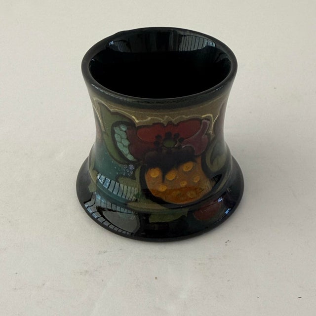 Avocado Antique Bak Gouda Holland Miniature Art Pottery Vase Floral High Glaze C1910 For Sale - Image 8 of 10