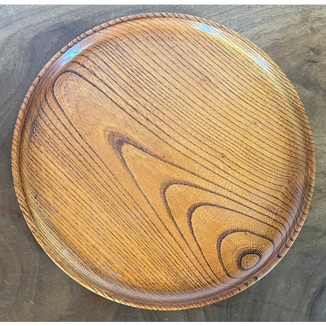 Early 20th Century Early 20th Century Japanese Turned Wood Round Tray For Sale - Image 5 of 11