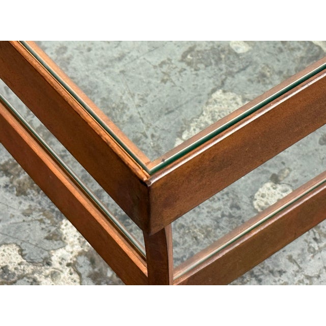 Orange Crate & Barrel Luna Two-Tier Glass Coffee Table For Sale - Image 8 of 12