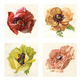 Pignier, Flowerhead, Unframed Artwork - Set Of 4 For Sale