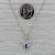 2010s 0.68ctw Sapphire Diamond Halo Pendant Necklace 14k White Gold 18" Cable Chain For Sale - Image 5 of 6