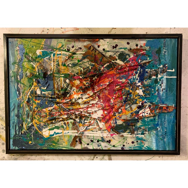 Expressionism Abstract Expressionism, Large, Mixed Media, Oil Painting, Art, by Van Ness For Sale - Image 3 of 8