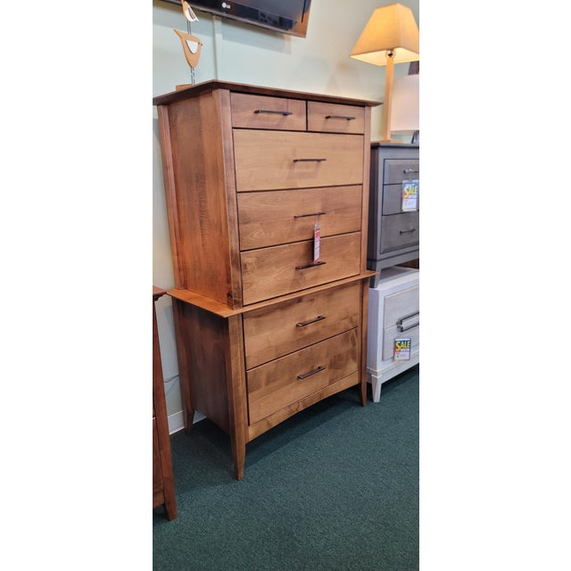 Mid-Century Modern Beautiful Amish Tall Chest For Sale - Image 3 of 10