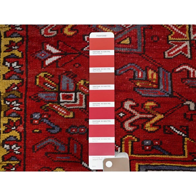 1960 10'2"x13'8" Penn Red Hand Knotted Clean All Wool Worn Down Vintage Persian Rug For Sale - Image 11 of 12