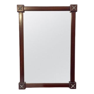 Mid-Century Rectangular Wooden Mirror For Sale