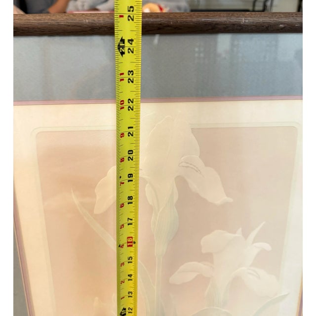 Denise Harris Signed 1987 Hand Embellished Serigraph 25x21 Art Lily Flower For Sale In Atlanta - Image 6 of 8