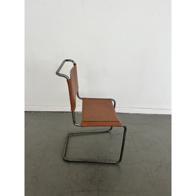 1970s Vintage Leather Cantilever Chair For Sale - Image 9 of 10