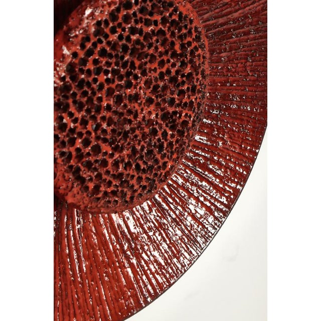 Scandinavian Modern Huge Ceramics Sun Wall Sconce attributed to Sejer Denmark, 1960s For Sale - Image 3 of 15