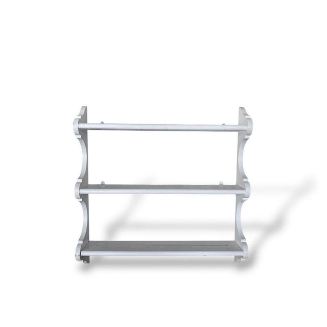 Rustic Vintage Oak Wall Display Rack For Sale - Image 3 of 8
