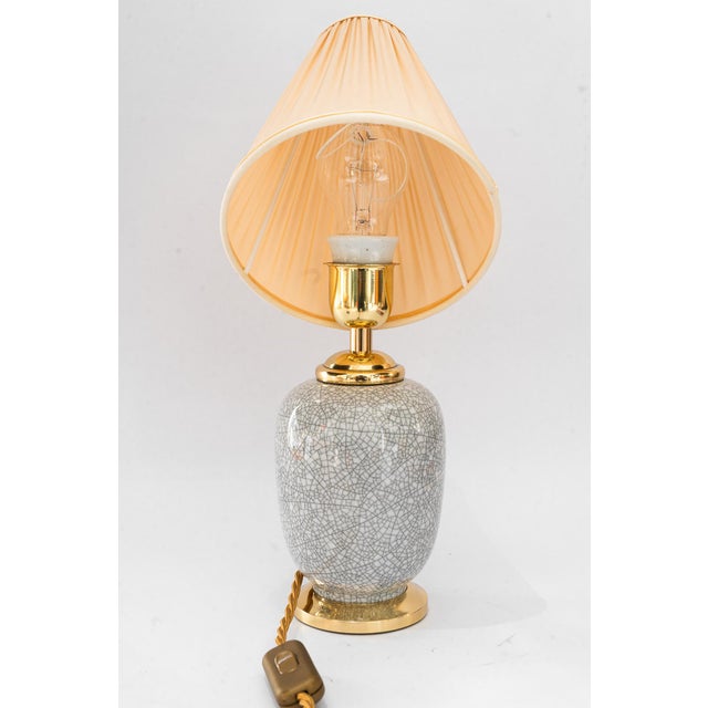 Ceramic Table Lamp with Fabric Shade, Vienna, 1920s For Sale - Image 3 of 17