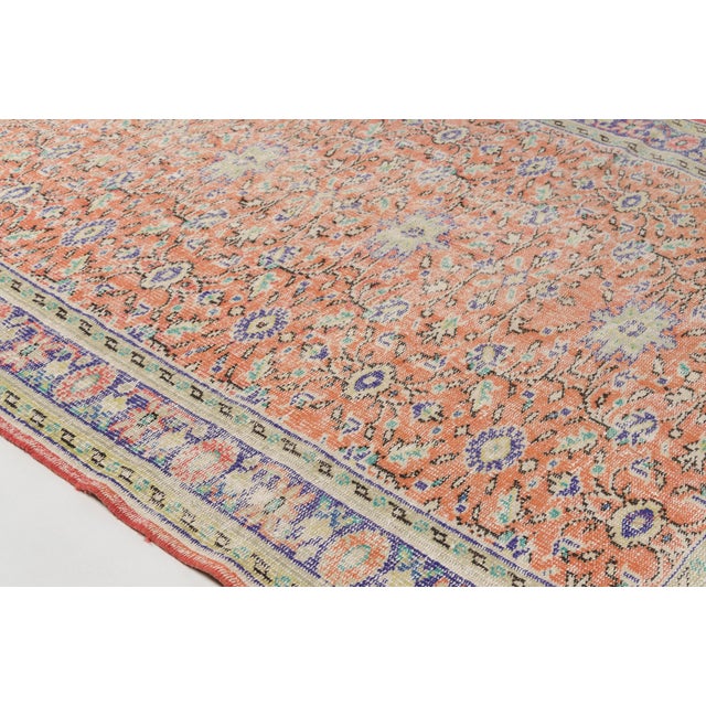 Geometric Vintage Oushak Area Rug For Sale - Image 6 of 10