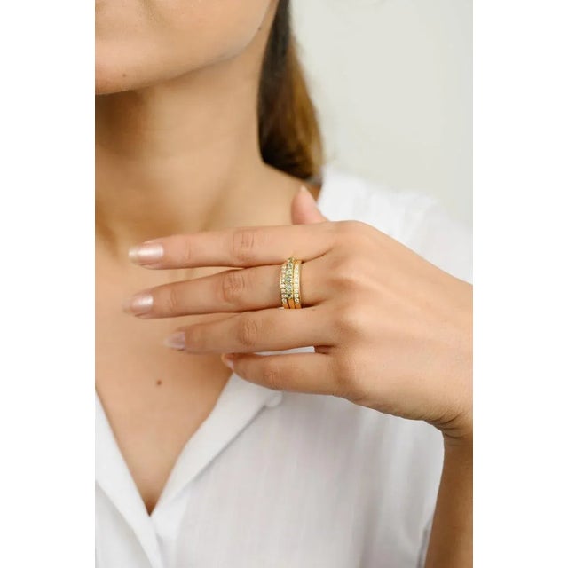 Two-In-One Green Sapphire and Diamond Ring Size 7 For Sale - Image 4 of 10