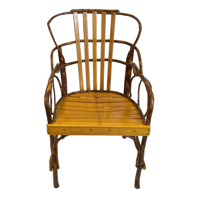 A Nice Vintage Adirondack Bentwood Armchair With A Tortoise Finish For Sale