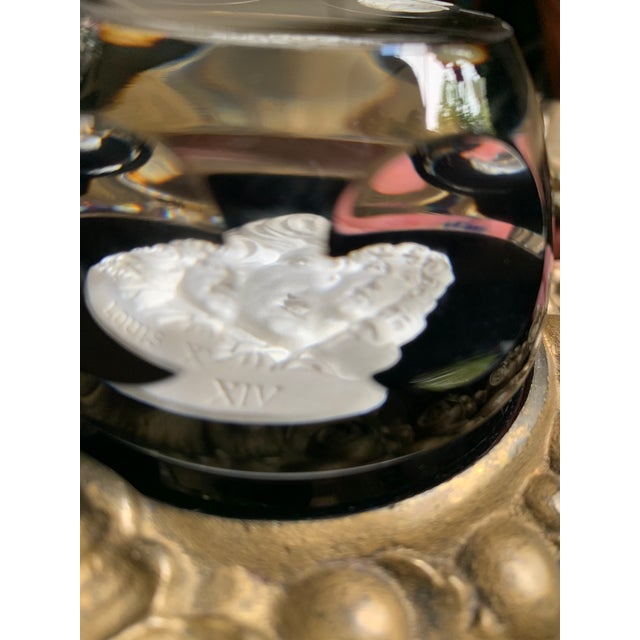 Brass Early 20th Century Baccarat Paper Weight Mounted in Victorian Frame For Sale - Image 8 of 10