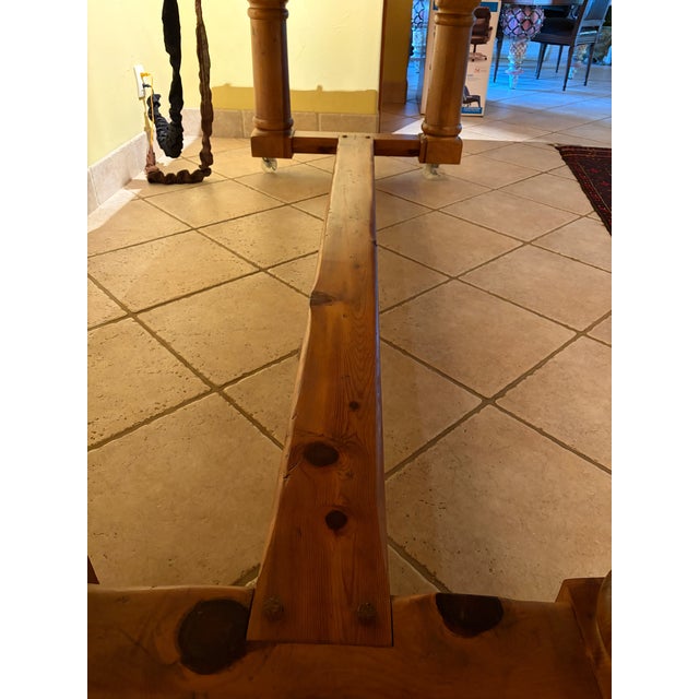 Brown Ralph Lauren Home Danby Pine Country Farmhouse Trestle Dining Table For Sale - Image 8 of 12
