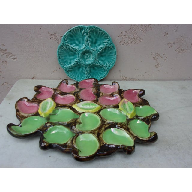 C.1950 Large Majolica Oyster Platter Vallauris For Sale In Austin - Image 6 of 10