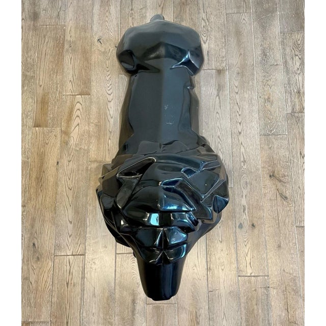 Contemporary Fiberglass Lion Sculpture, Ebony, Custom Quality For Sale - Image 10 of 12