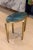 Modern Blue Straw Marquetry Top Side Table For Sale - Image 3 of 6