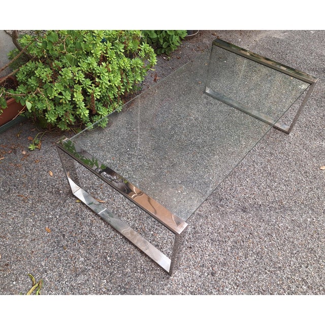 Coffee Table in Chrome and Glass, 1960s For Sale - Image 4 of 6