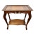 1920s Spanish Revival Inlaid Walnut Parlor Side Table With Hand-Carved Notched Rim For Sale