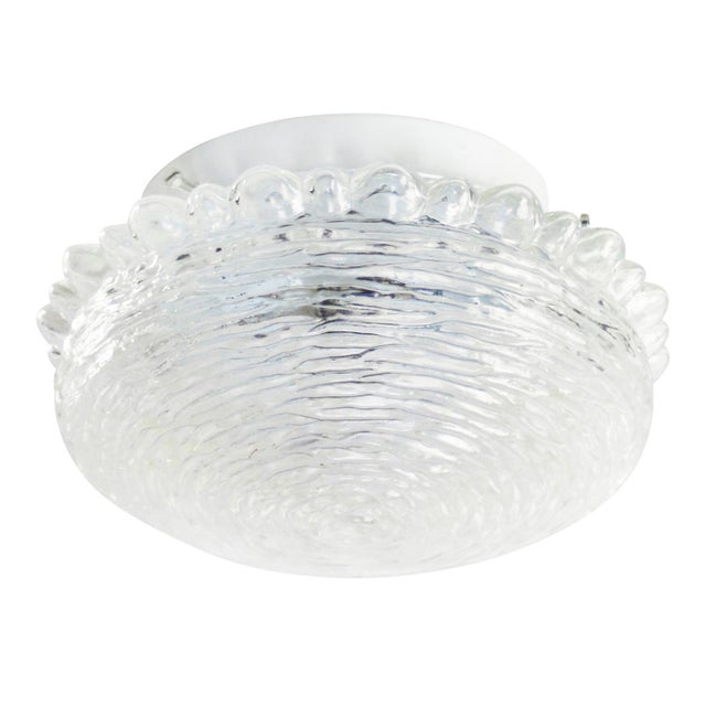 Metal Mid-Century Modern Clear Glass Ceiling Lamp by Helena Tynell for Glashütte Limburg For Sale - Image 7 of 7