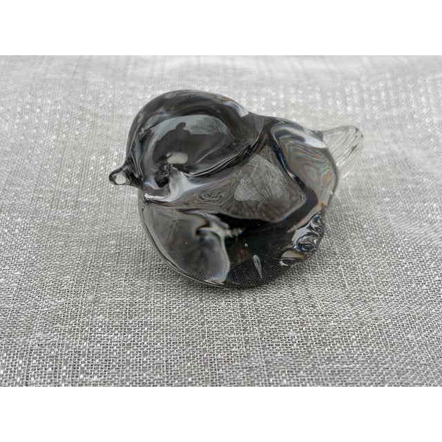 Vintage Smokey Gray Art Glass Bird Figure For Sale - Image 4 of 11