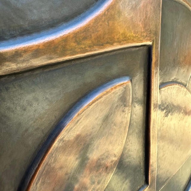 Circular Geometric Abstract Metal Wall Relief For Sale - Image 15 of 18