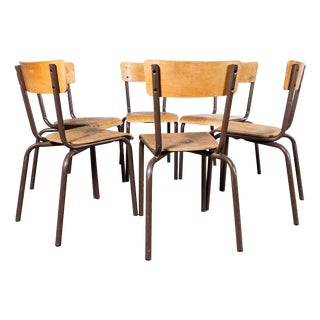 Vintage French Stacking Dining Chairs, 1950s, Set of 6 For Sale