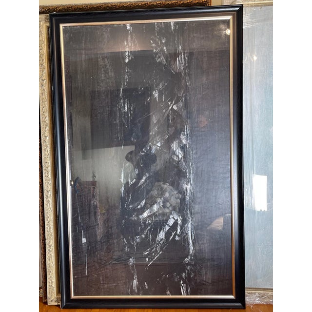 Vintage Abstract Expressionist Framed Painting For Sale - Image 4 of 8