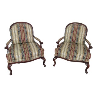 Pair of 1980s Thomasville Club Chairs Designer French For Sale