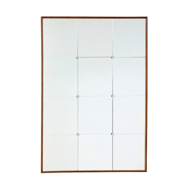 Mid-Century Modern Scandinavian Segmented Wall Mirror in Oak Frame, 1960 For Sale - Image 6 of 6